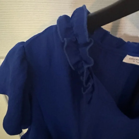 Royal Blue Ruffled Dress - Picture 4 of 7